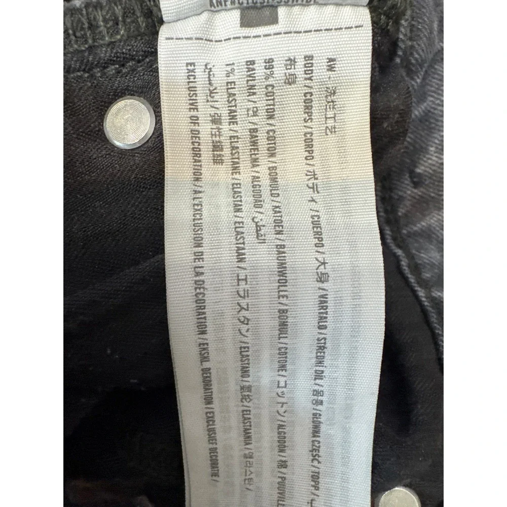 Abercrombie & Fitch Curve Love 90s Straight Mid Rise Jeans Washed Black 31 12L